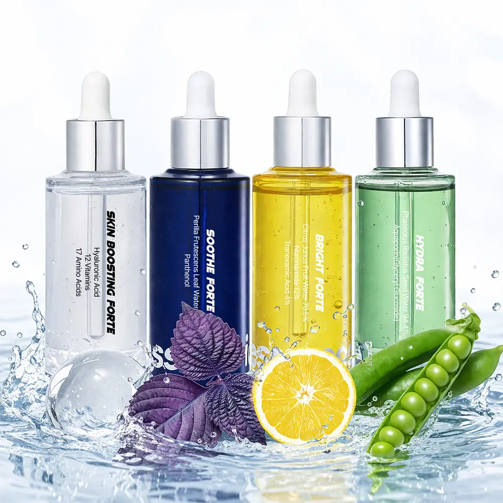 Essenciel Bright Forte Complete Serum Set – Face, Eye & Body Hydrating Soothing Brightening Serum (4 x 50ml), Korean, Daily