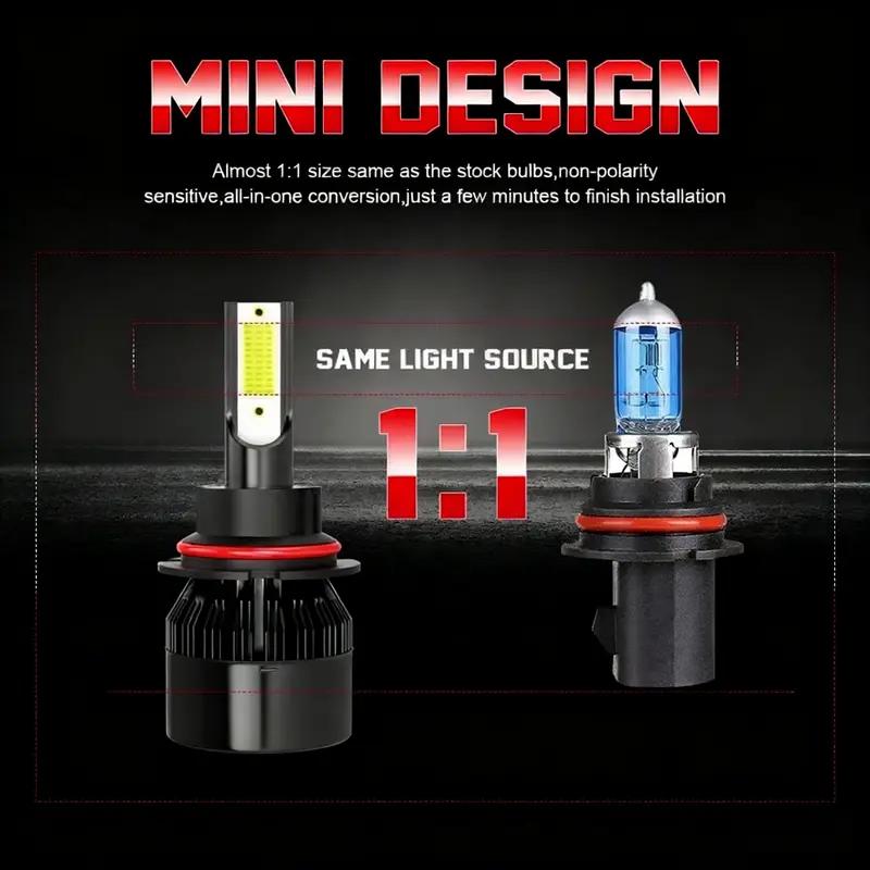 Plug and Play 9005/HB3 9006/HB4 LED Headlights - 4PCS 6000K White Light, Cooling Fan, No Battery, Super Bright Car Truck Driving Accessories  cars accessories  car stuff