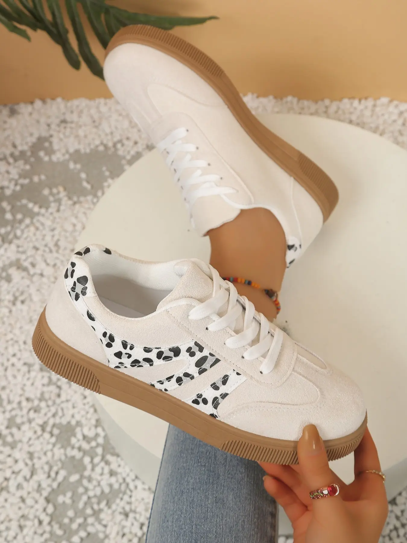 Colorful Leather Casual Sports Shoes, Comfortable Fashion Lightweight Women's Shoes, Multifunctional Student Footwear, Trendy Design, Workout Casual Footwear, Trendy Trainers, Casual Athletic Footwear
