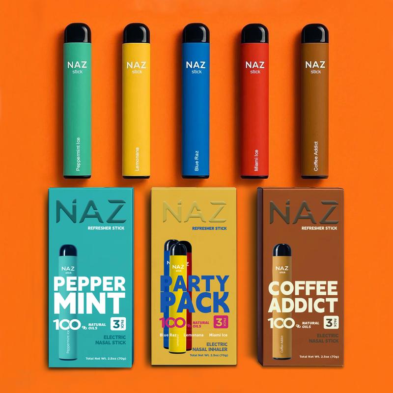 NAZ Electric Nasal Inhaler Stick - Portable Essential Oil Aromatherapy ...
