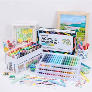 Languo 72 Color Acrylic Markers Set, Soft Tip 0.7-5mm Line Width, Dual Layer Transparent Barrel, Strong Coverage, Ideal for Professional Art Use, Art Supplies, Art Drawing Supplies