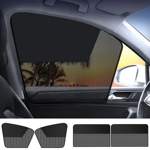 Joytutus Magnetic Car Window Shade Set - Auto Accessories Interior, Easy Installation, Passenger Side ×1, Rear Side (Left, Right) ×2, No Scratches, UVA Blocking, Heat Shield, Stylish Kids Auto Cover, Summer Travel Car Interior Accessory