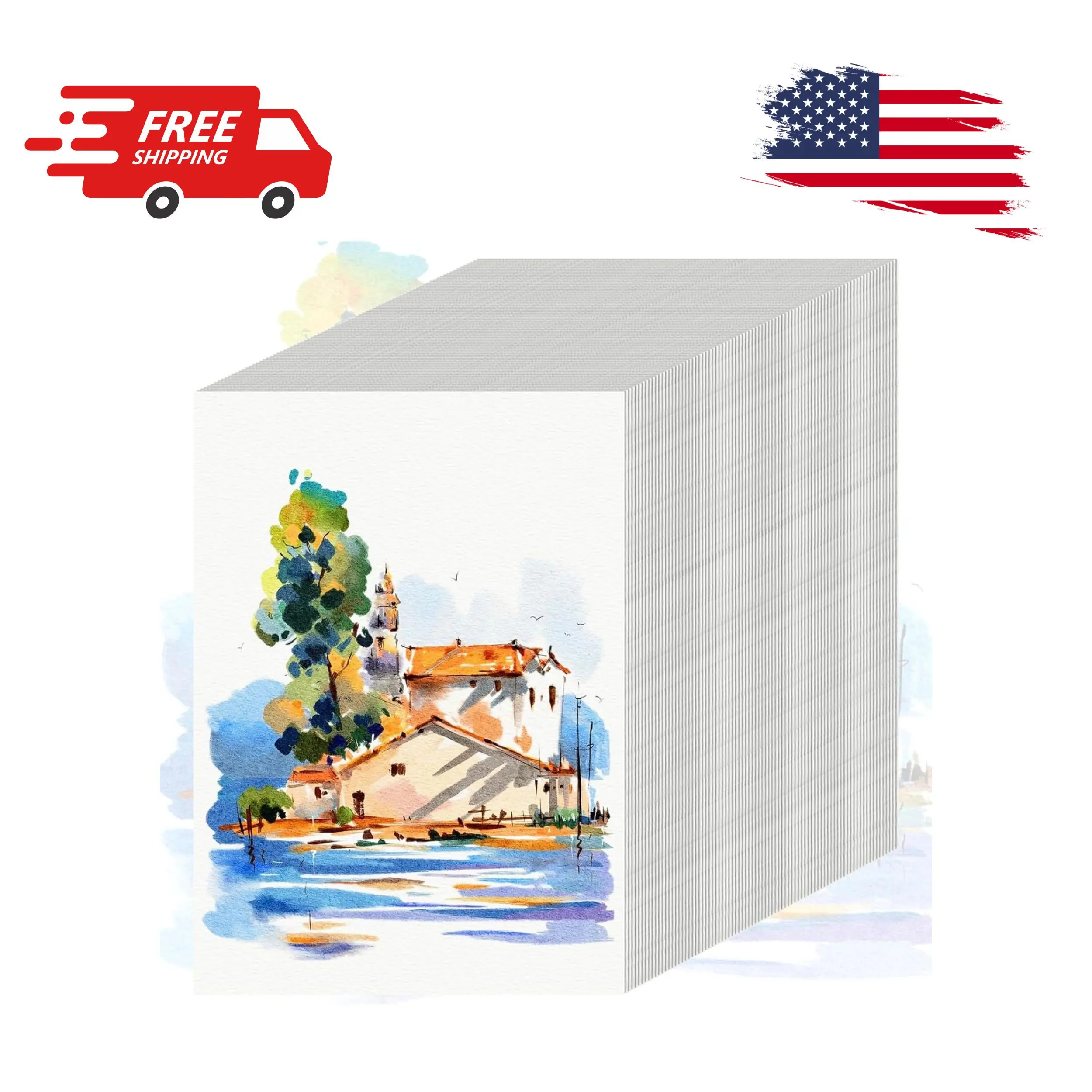 84 Sheets Watercolor Paper 5x7, 110 LB/230 GSM Cold Press