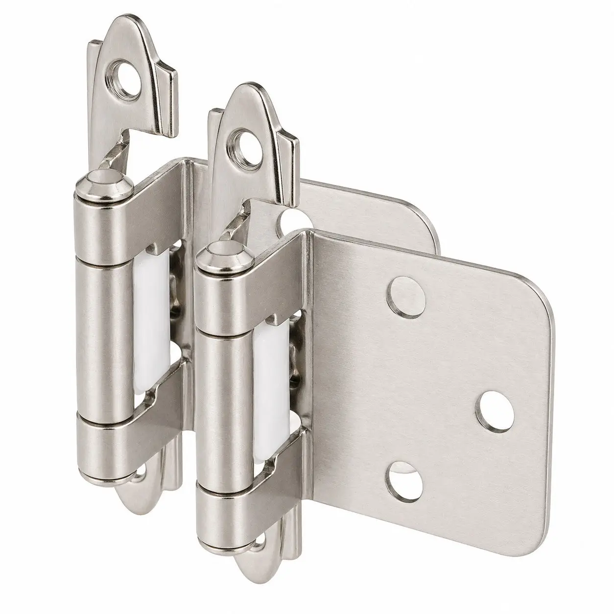 Cosmas 15539-SN Satin Nickel Hinge Variable Overlay (Pair)