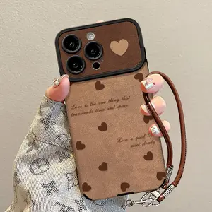 Bowknot Phone Lanyard for iPhone 17 Pro Max 16 15 14 13 12 11 Anti-Slip Silicone with Leather Tassel Cute Charm for Girls Women Crossbody Wrist Strap for Daily Use Travel