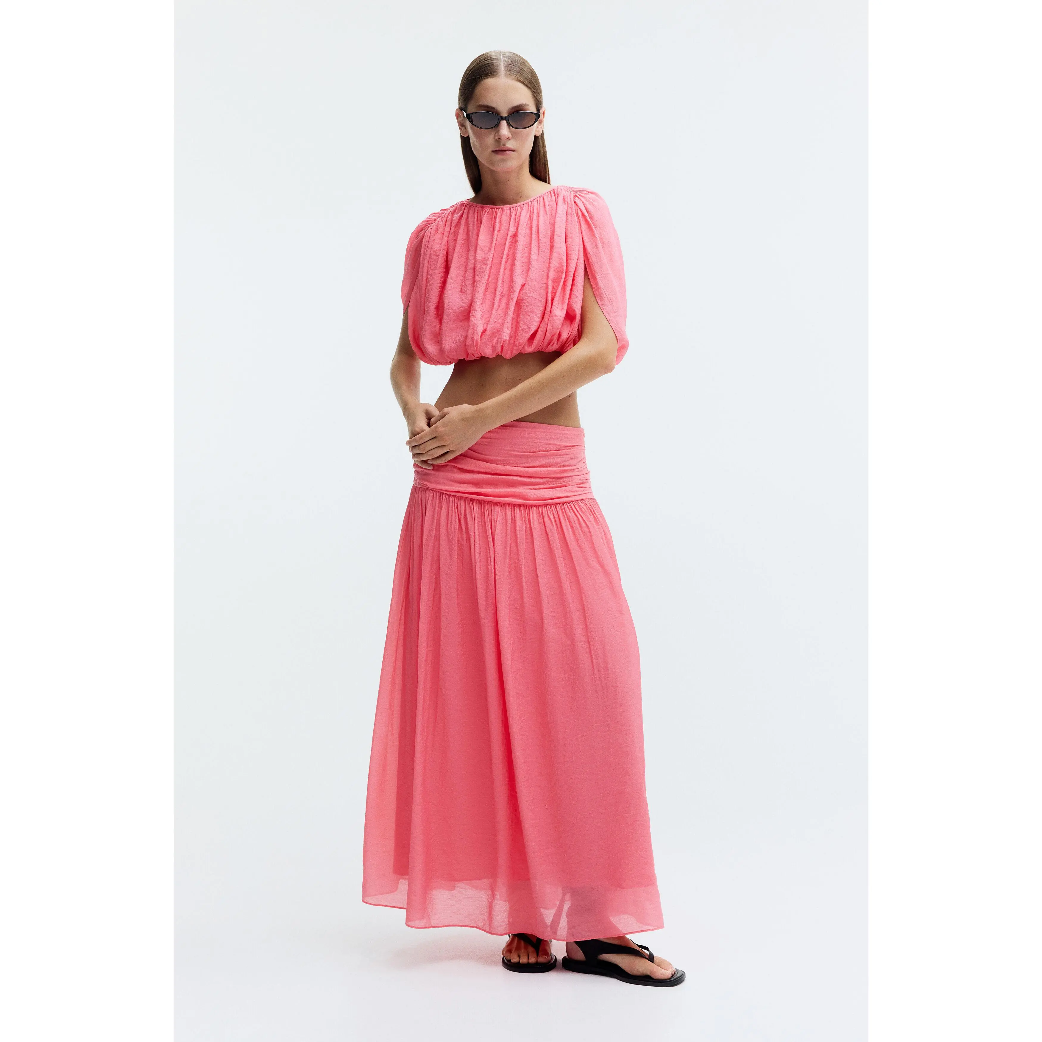 H&M Bubble-hem crêpe top