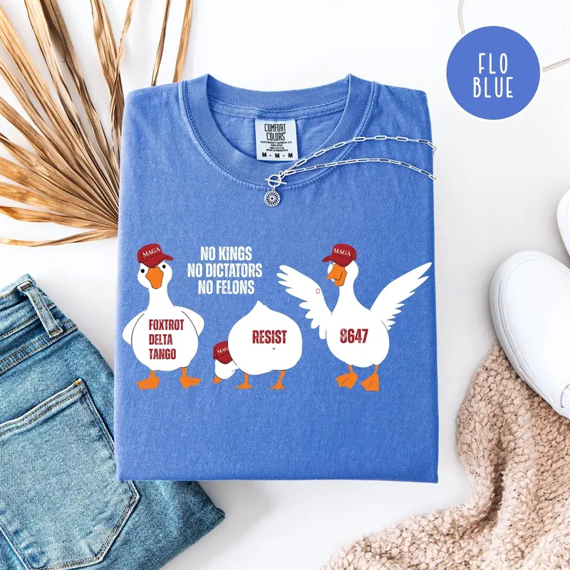 Anti Trump Proest Comfort Colors Shirt, Resist Tee, Foxtrot Delta Tango T-Shirt, 8647, No Kings No Dictators No Felons Democrat Shirt BKP