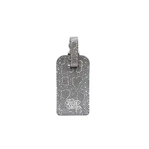 Vesper Embossed Luggage Tag in Blue