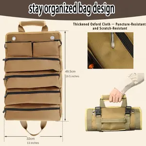 Portable Foldable Tool Storage Bag Heavy Duty Lightweight Multi Function Organizer for On the Go Repairs 49 5cm x 32cm x 12cm