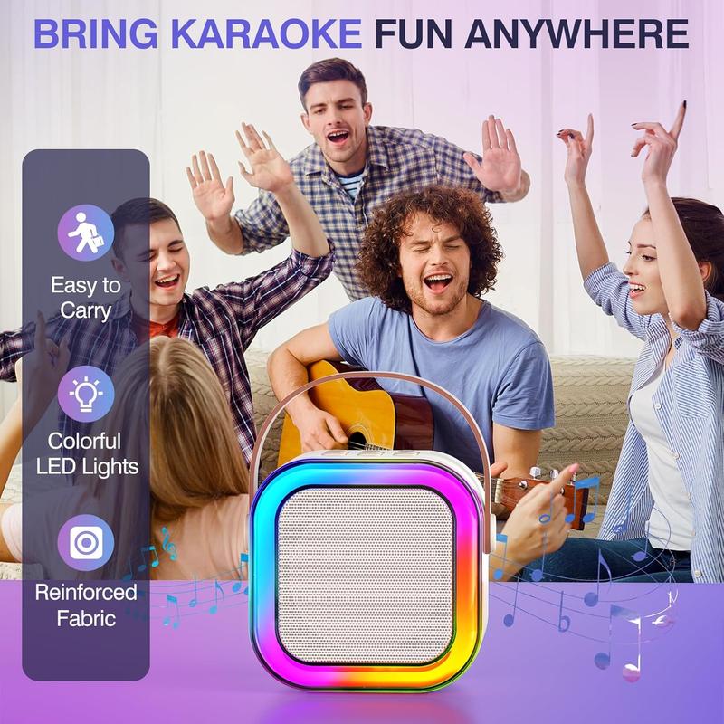 2025 gift ideaPortable Karaoke Machine with 2 Wireless Microphone Mini Portable Bluetooth Speaker with Wireless Microphone Gifts for Kids Age 4-12 Boys Girls Adults Party Outdoor Travel