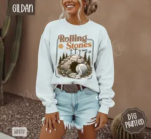 Rolling Stone Sweatshirt, Trendy Women's Religious Sweater