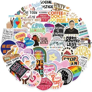 50Pcs Social Justice Stickers for Notebook Feminist for Women,Protect Kids and Black Lives Matter Stickers Water Bottle Waterproof Vinyl Laptop Luggage Skateboard Deals for Kid Teen Women Adult
