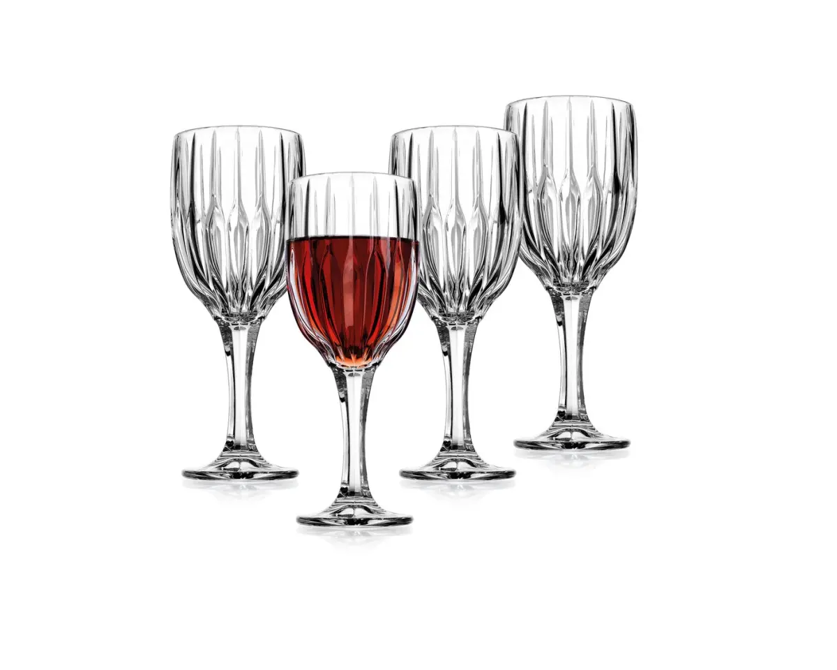 Godinger 27562 12 oz Pleat Goblets - Clear - Set of 4