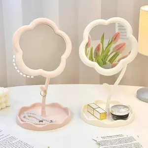 Cute Sunflower Design Desktop Makeup Mirror, High-Definition Replenishment Mirror, Framed Cosmetic Mirror for Daily Use, Home Decorative Mirror