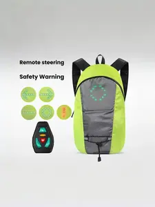 15L Backpack with 30 LED Reflective Lights, USB Rechargeable, Remote Control, Ideal for Bicycles and Scooters, Safety Gear