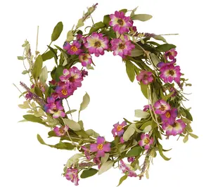 National Tree Company 20" Garden Accents PurpleDaisy Wreath