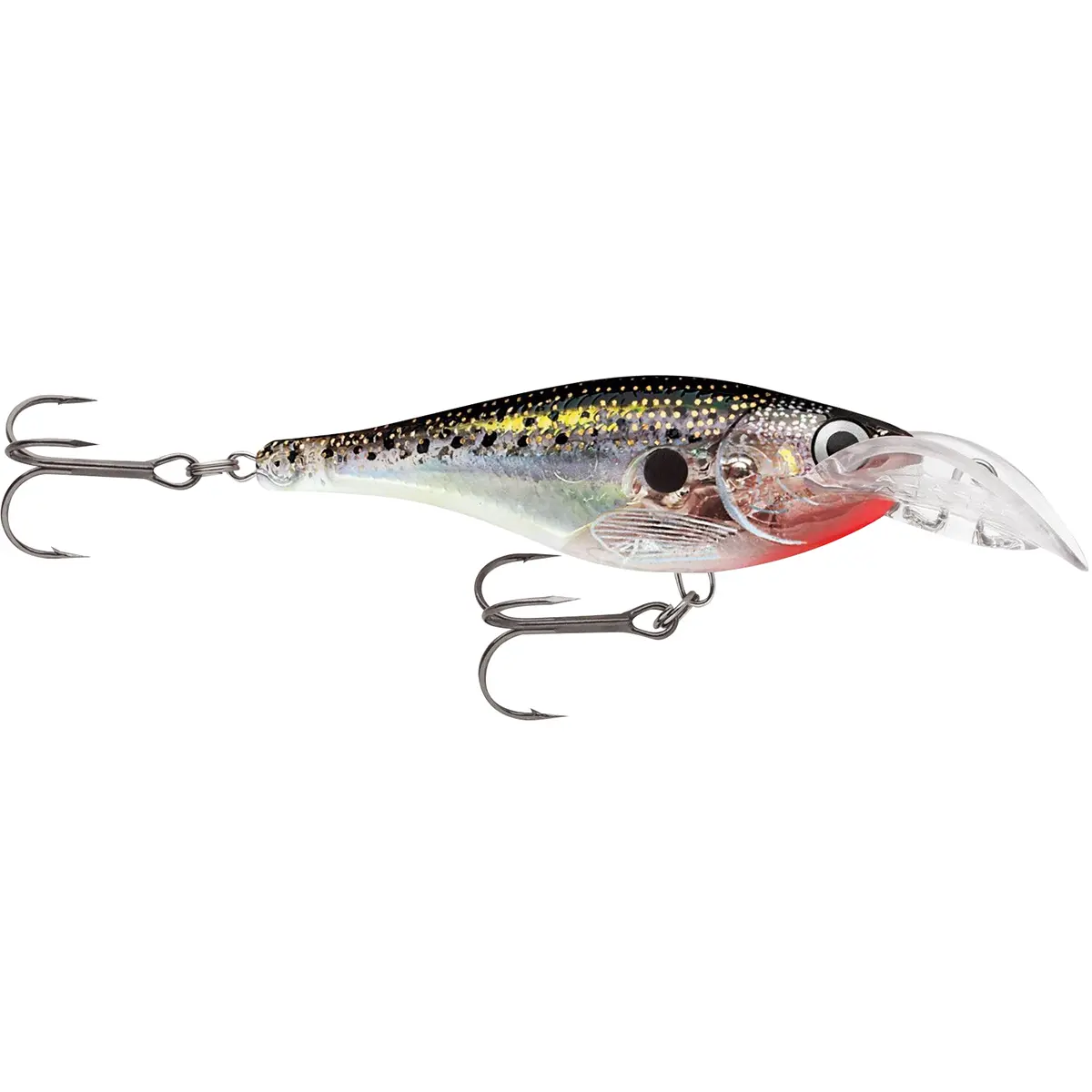 Rapala Glass Shad Rap 07 Suspending Crankbait, 2.75" Holographic Plastic Lure with Internal Rattle, Runs 7-15 ft, Glass Black, Fishing Equipment