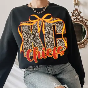 Leopard Print Kansas City football Shirt, Let's Go Chiefs Sweater, Chiefs Football Hoodie, Football Mama TShirt, Coquette Football