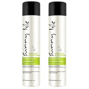 Sunny Isle Avocado & Collagen Hydrating Shampoo & Conditioner Bundle - Shampoo, Conditioner - Jamaican Black Castor Oil Infused - Anti-Breakage Care, Moisture & Strength, Elasticity & Shine
