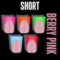 Mix Color French Tips Short Duck Nails Berry Pink