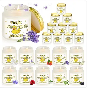 You're Ducking Awesome 10 Pcs Scented Candles 3.5 oz Inspirational Jar Candles Thank You Gift for Duck Lovers Women Teacher Coworker Employee Nurse 10 Fragrance Options