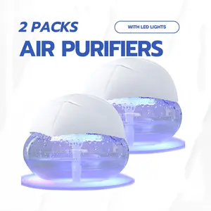 2PCS Air Purifier- Water Air Revitalizer, Air Washer, Air Freshener, Room Aromatizer, Aroma and Essential Oil Diffuser with 7 Color adjustable LED Lights- Air Washer Diffuser, Removes Dust, Allergens and Freshens Airt