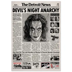 The Crow 1994 Movie Newspaper Poster
