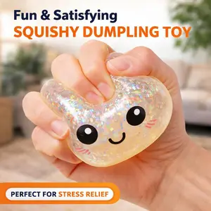 Mystery Dumpling Squishy Stress Ball, Jumbo Rainbow Mystery Squishy Bun Sensory Toys for Anxiety Relief Fidget, Soft Squeeze Toys for Adults & Kids with Food Steamer Stretchable Desk Toys Classroom Prizes & Party Favors