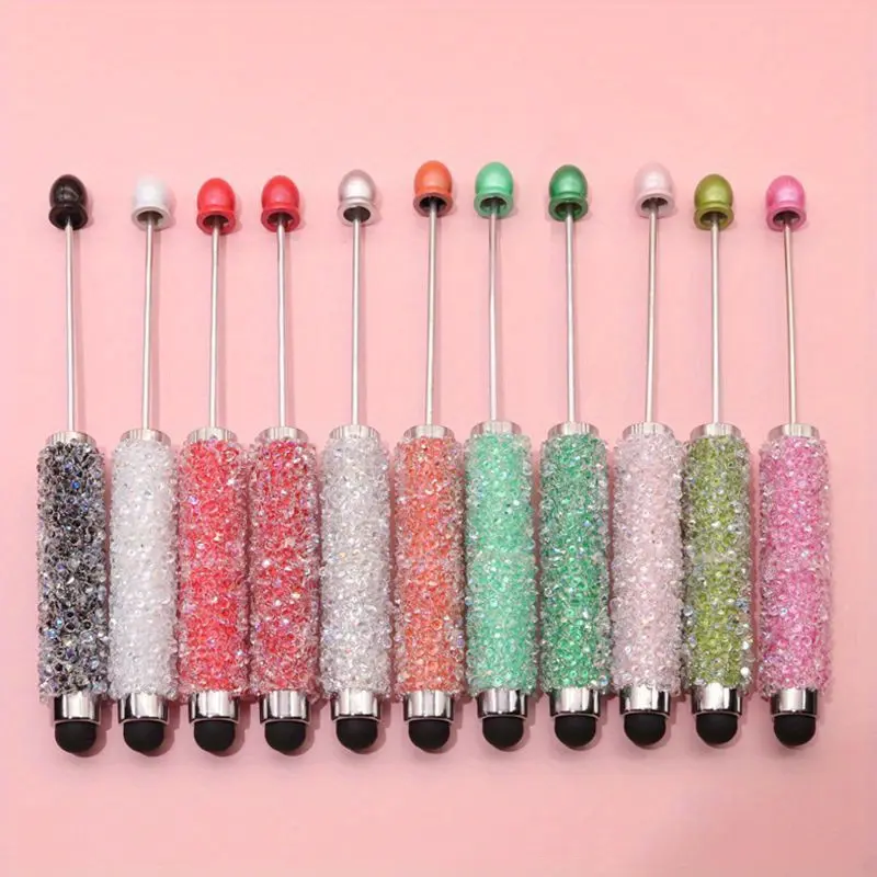 11pcs Sugar DIY Touch Screen Bead Pen Sugar Bead Pen Writing Touch Dual purpose Tablet Phone Bionic Touch Penc