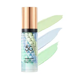 SPF50+ PA+++ 3-in-1 Sunscreen Isolation Cream, Color Corrector Face Primer, Pre-Makeup Base for Oil Control, Moisturizing & Pore-Blurring, Conceal Skin Imperfections