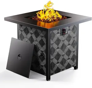 28/32 Inch Propane Fire Pit Table, 50,000 BTU Outdoor Gas Fire Pit Table CSA-Certified for Outside Patio with Removable Lid and Lava Rocks, Add Warmth and Ambience to Parties, Backyard, Garden#TikTokShopBlackFriday