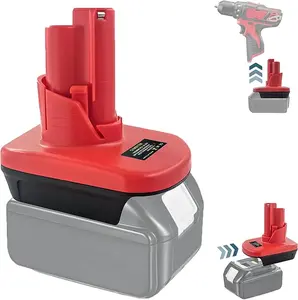 M12 Replacement for Makita 18V Battery Adapter Converter MT18M12 for Milwaukee 12V Tools, Converts Dew0lt 20V Battery DCB203 DCB206 to Milwaukee M12 Battery 48-11-2410 48-11-2411 milwaukee m12 20  vbatteries