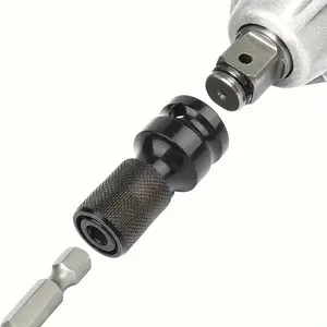1/2 Square to 1/4 Hexagon Ratchet Sleeve, Impact Wrench Sleeve Set Adapter, Wrench Drive Converter, Quick Release Tool