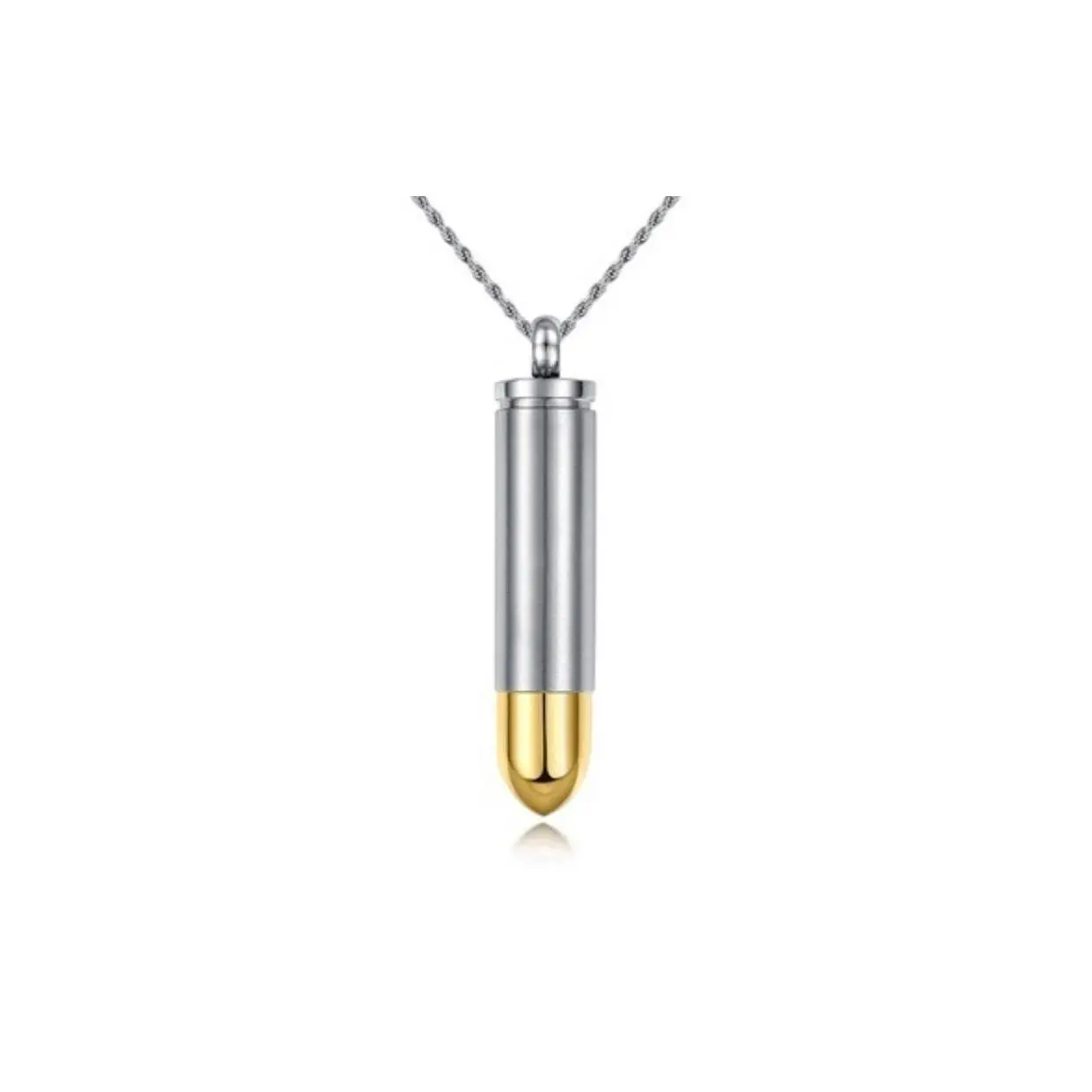 Silver Bullet with Gold Tip Cremation Urn, Keepsake, Memorial, Men, Women, Ashes
