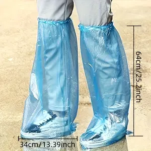 20pcs Heavy-Duty Transparent Waterproof Boot Covers - PVC Anti-Slip Shoe Covers for Rainy Muddy Snowy Days - Essential for Construction Gardening Farming Travel - Easy to Clean 50cm/19.685in 35cm/13.78in