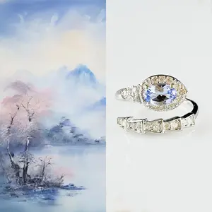 925 Sterling Silver Natural Gemstone Ring Baby Dragon Tanzanite/Tourmaline/Peridot/Garnet Adjustable Rings