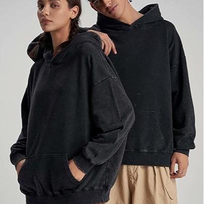 Holafish Casual Oversized Hoodies Acid Wash Pullover Unisex Women Fall Acid Wash Plain Preppy Hoodie Streetwear Vintage Hooded Sweatshirt, Christmas Gift