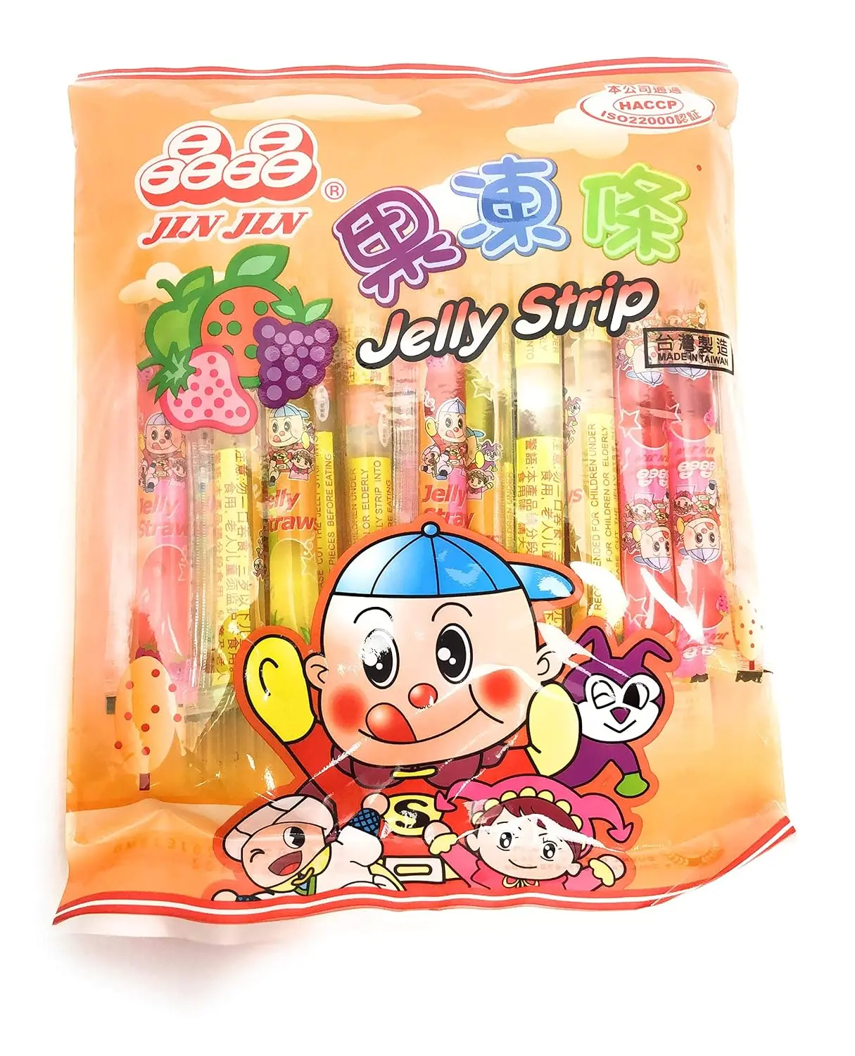 Jelly Strip Snack - Candy Jelly Filled Straws, Assorted Flavors, 14.1 Oz Net Wt.
