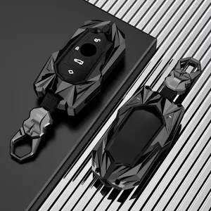 Zinc Alloy Key Fob Cover Fit For BMW with Silicone Inner & Luminous Buttons