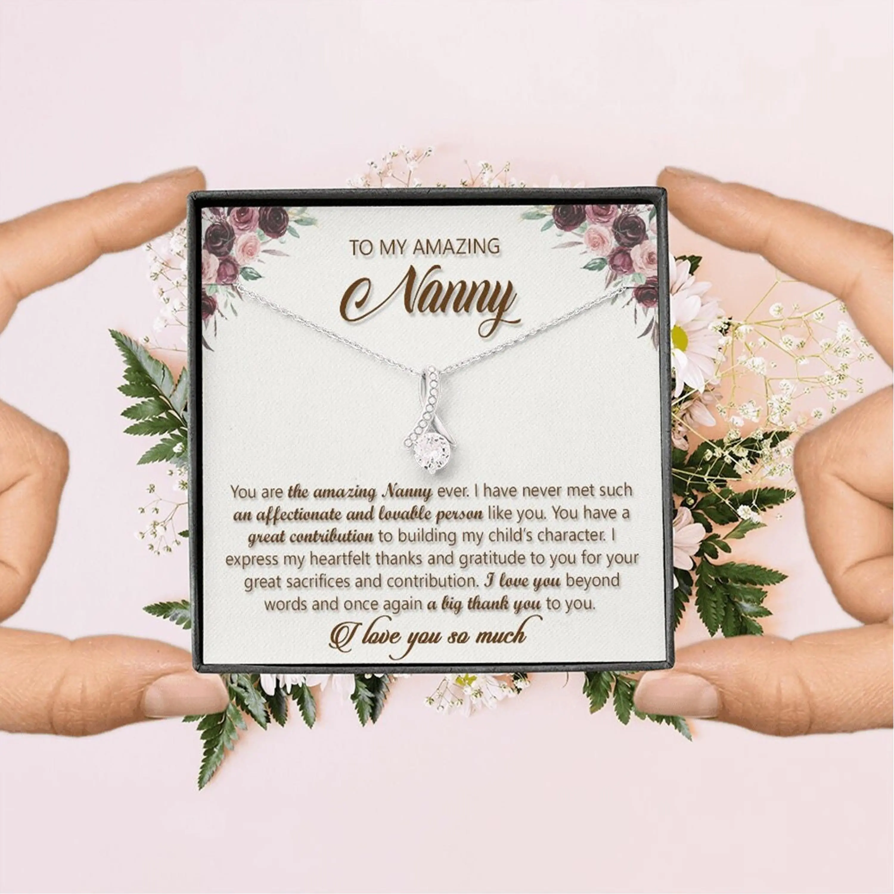 To My Nanny Alluring Necklace Gift, Valentine Gift Ideas For Nanny, Thank You Necklace For Nanny, Nanny Appreciation Gift, Nanny Jewelry., Unique Gift Ideas, Thoughtful and Useful Gift for Your Lover.