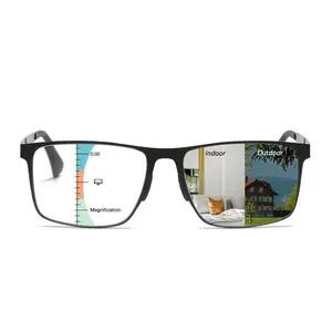 Advanced multifocal reading glasses for men and women, photochromic readers, anti blue light multifocal glasses