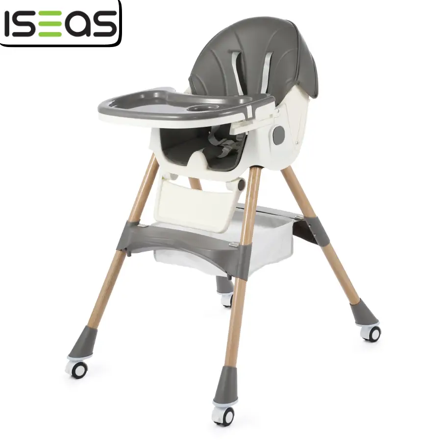 Baby High Chair, 5 in 1 High Chairs for Babies and Toddlers, Travel Foldable High Chair with Foot Rest, Detachable PU Cushion