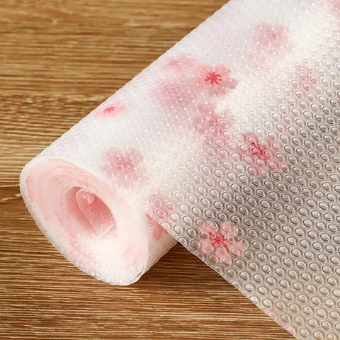 Eva Kitchen Cabinet Liner Roll, Non-Stick Waterproof Oil-Proof, Sakura Pattern Design, Easy Clean Durable Storage Pad, Coasters, Home Decor