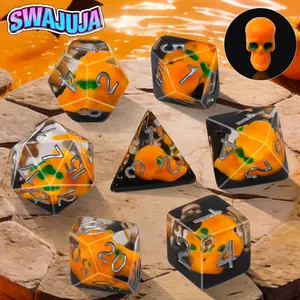 7-Piece Skull Polyhedral Resin Dice Set for Dnd Role-Playing Games, Unique Design Ideal Gift for Game Enthusiasts, Perfect for Enhancing Gaming Experience