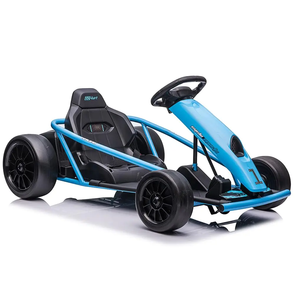 【Labor Day Sale】24V Trackless Kids Ride-On Go-Kart (Ages 8+), Outdoor High Speed Safety Drifting Racing Car with Ride On Wheels, EVA Front Tires & Larger Rear Nylon Tires, Safe Kids Gift with Seatbelt for Birthdays & Outdoor Play, Funny