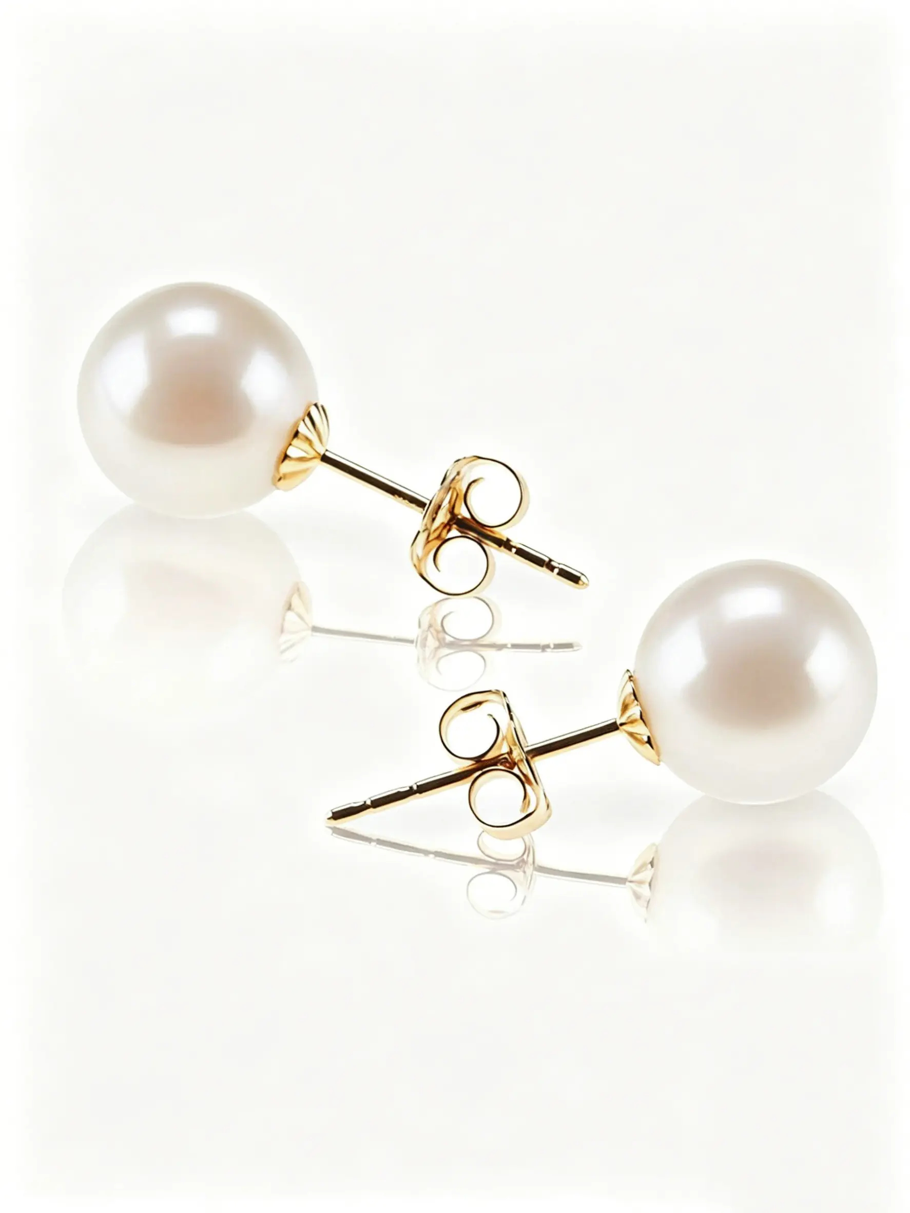 8mm Classic Pearl Stud Earrings, Hypoallergenic Gold Plated Pearl Earrings, Elegant Timeless Jewelry, Perfect Birthday & Bridesmaid Gift for Her, Minimalist Bridal Accessories, Small Round Pearl Studs, Durable Daily Wear Earrings