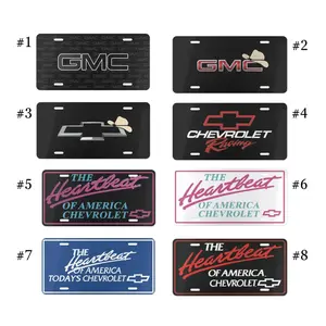GMC Ch3vrolet License Plate Collection, 12x6 Aluminum Vanity Plates, Truck Car Auto Tags, Racing Retro Western Design, Gift for GMC Ch3vy Fans