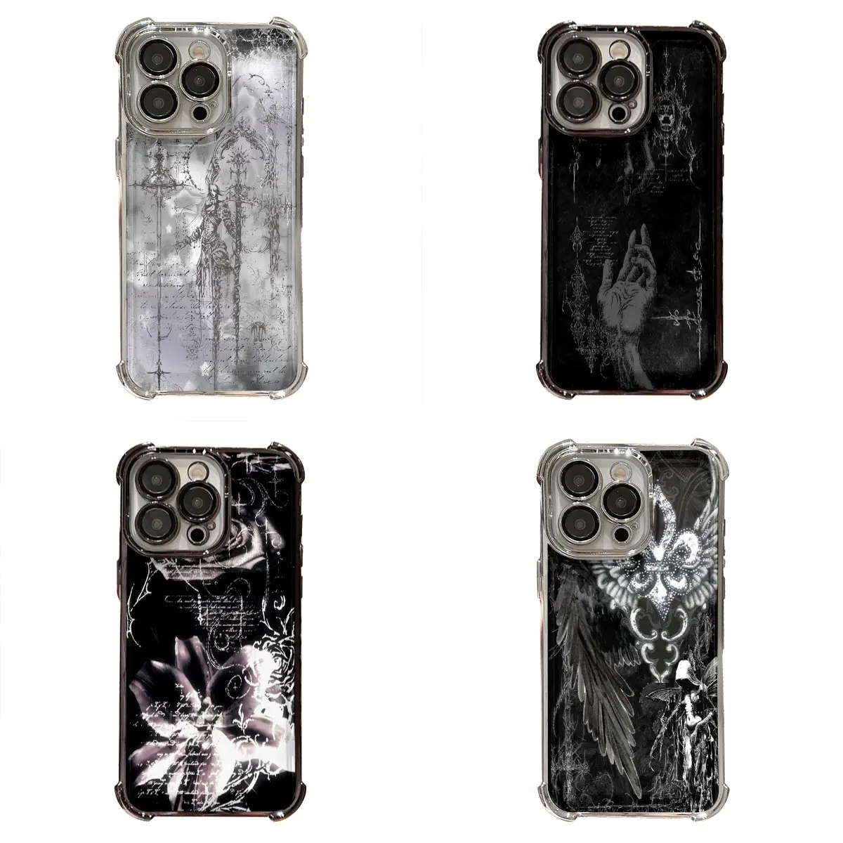 Fashion Cybersigilism Gothic Coquette Acrylic Silicone Unique Artistic Design Phone Case for IPhone 17 16 15 14 13 12 11 Pro Max Plus Air Shockproof Cover Protective Drop-proof Retro Stylish Holiday Gift