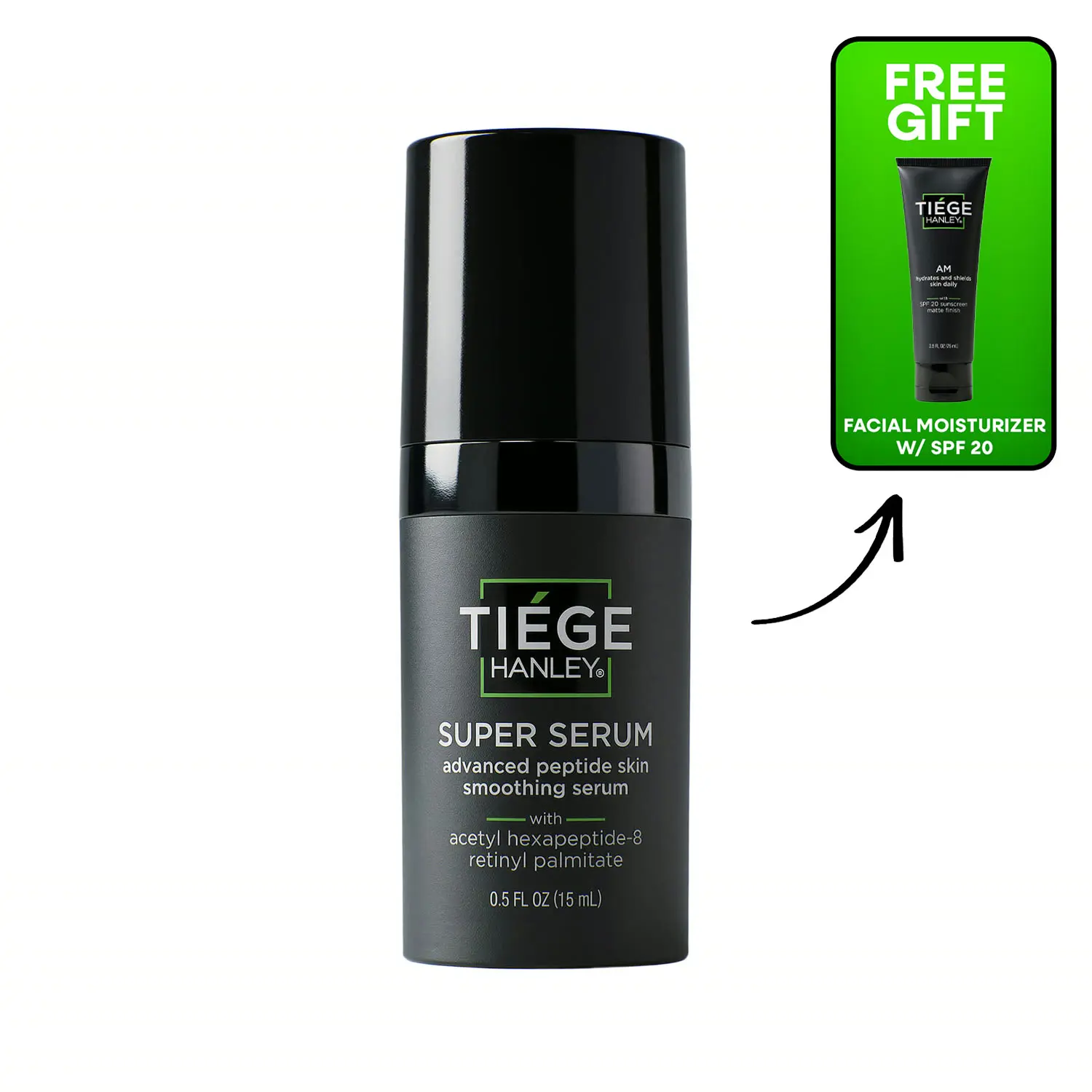 Tiege Hanley Super Serum - Peptides + Retinyl Palmitate + Hyaluronic Acid - Anti-Aging Face Serum for Wrinkles