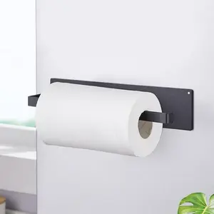 1pc Wall-Mounted Kitchen Roll Paper Holder, No Drilling Required Hanging Tissue Rack, Home Essential for Organizing Kitchen Space